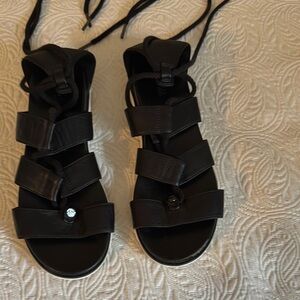 Michael Kors black lace up sandals, size 10